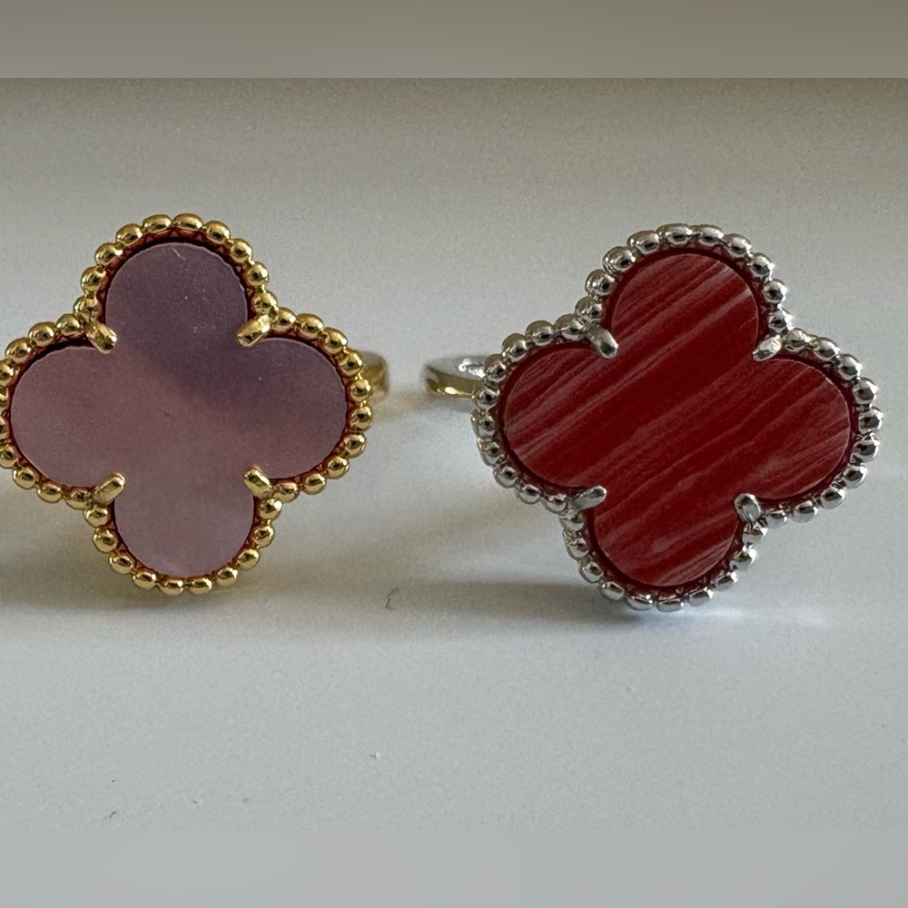 Two 18k Plated over stainless steel clover rings! Both size 6.